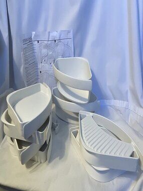 Sterling Store+ Basic 10-Piece Shelf Bin Caddy Accessory Kit in White 88028700-0